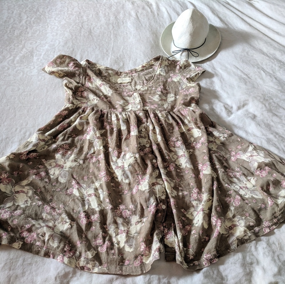 Ralph Lauren Brown with White Flowers Dress